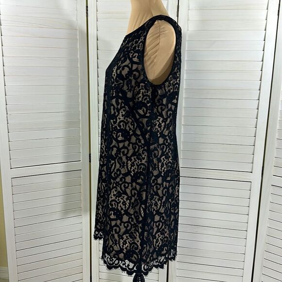 Loft Black Cocktail Dress Size 12 Lace Sleeveless NWOT - Picture 12 of 16